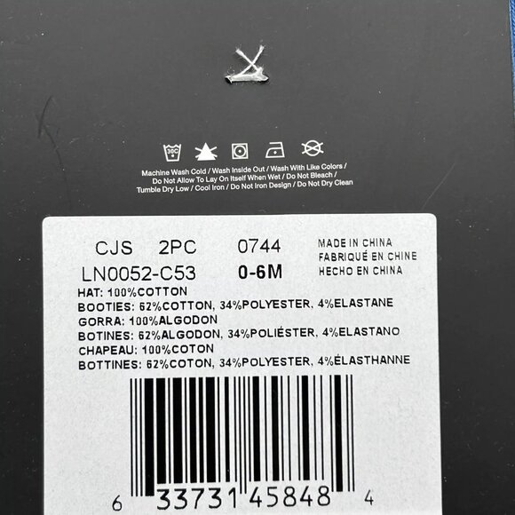 Nike Baby Infant Boy's Hat and Booties 2-Piece Set Size 0-6 Months Blue/White - Picture 6 of 9